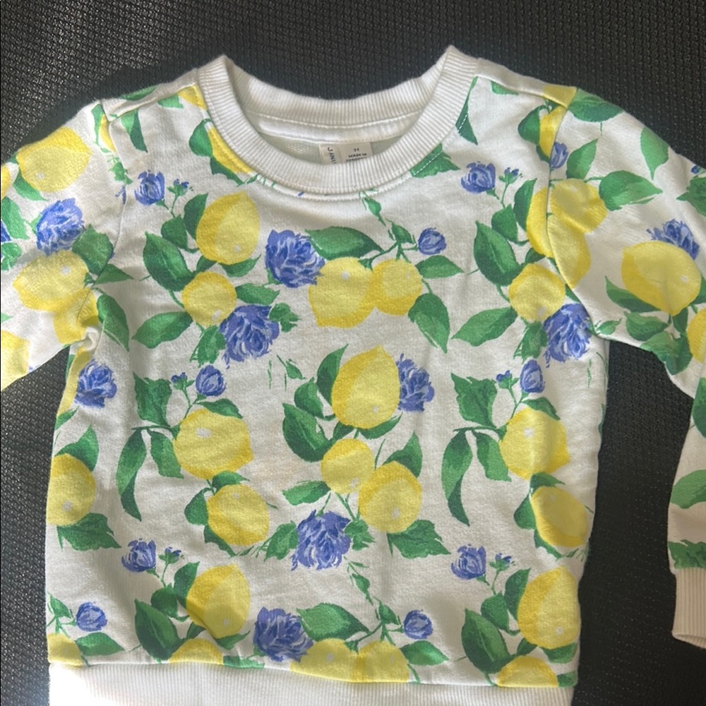 Floral Lemon Print Kids Shirt